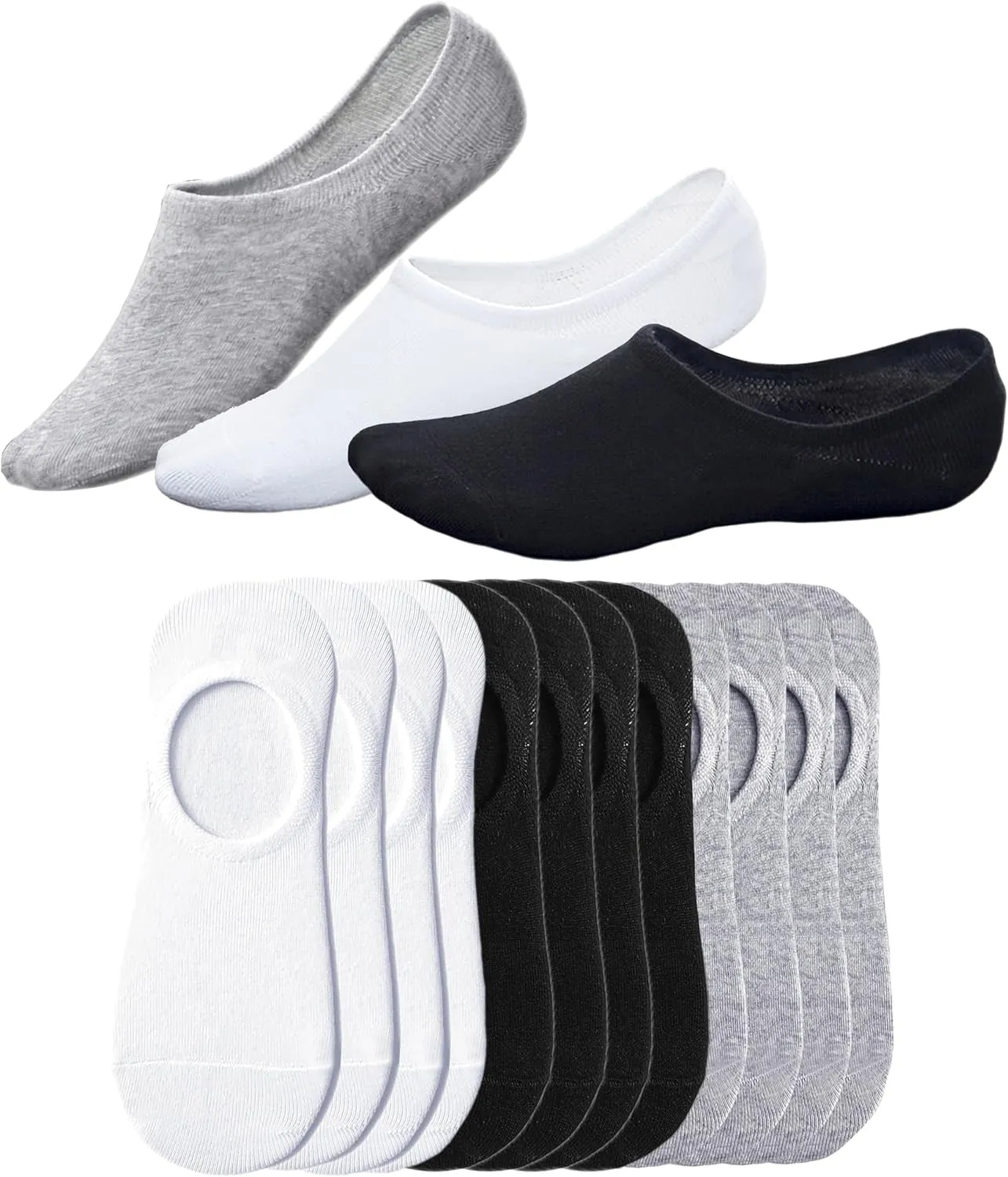 12 Pairs of No Show Socks for Women - Low Cut, Breathable, Casual, Non-Slip
