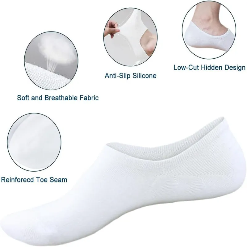 12 Pairs of No Show Socks for Women - Low Cut, Breathable, Casual, Non-Slip