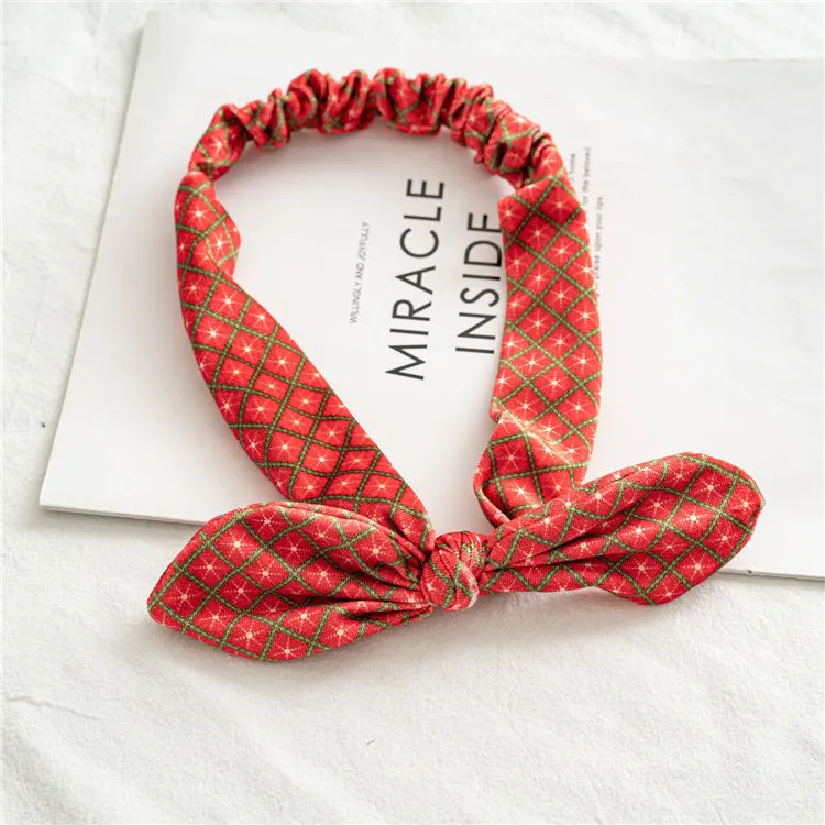 13PCs Halloween Christmas Flannel Rabbit Ears Hair Band