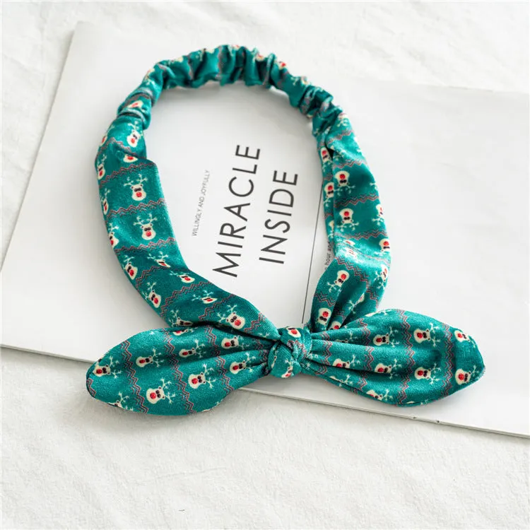 13PCs Halloween Christmas Flannel Rabbit Ears Hair Band