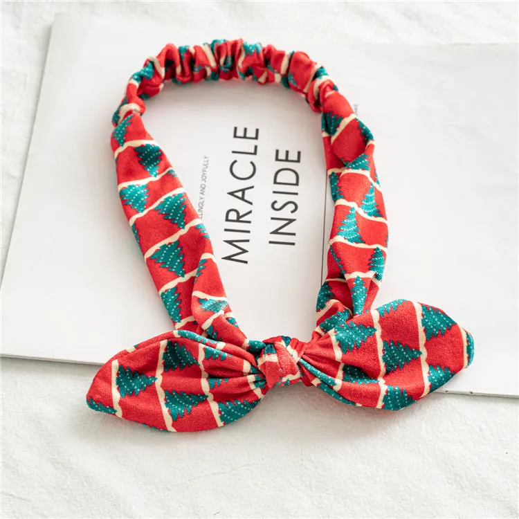 13PCs Halloween Christmas Flannel Rabbit Ears Hair Band