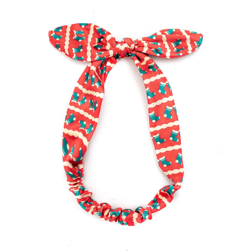 13PCs Halloween Christmas Flannel Rabbit Ears Hair Band