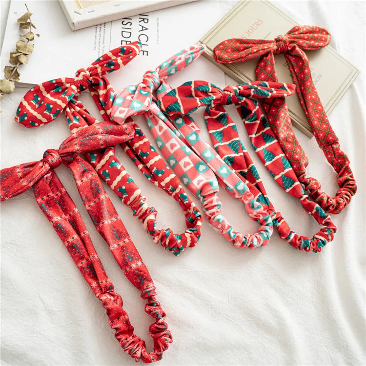 13PCs Halloween Christmas Flannel Rabbit Ears Hair Band