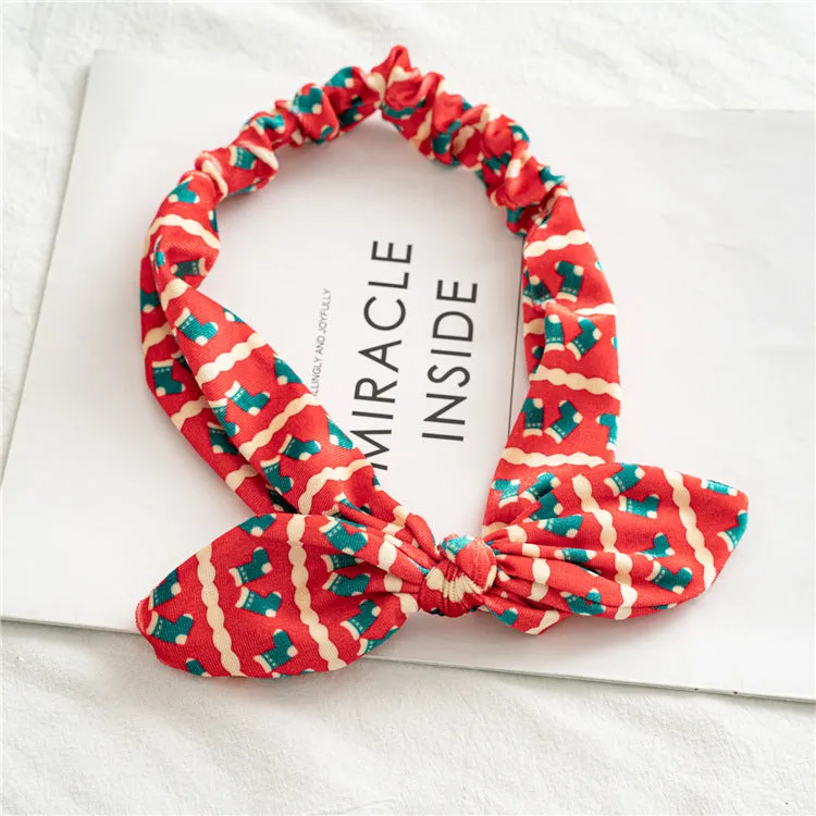13PCs Halloween Christmas Flannel Rabbit Ears Hair Band