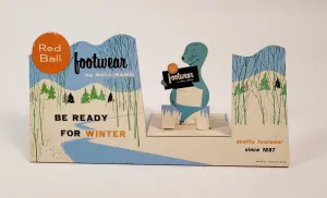 1950's Vintage RED BALL Footwear Winter Stand Up Store Display, Sea Lion, Ball-Band