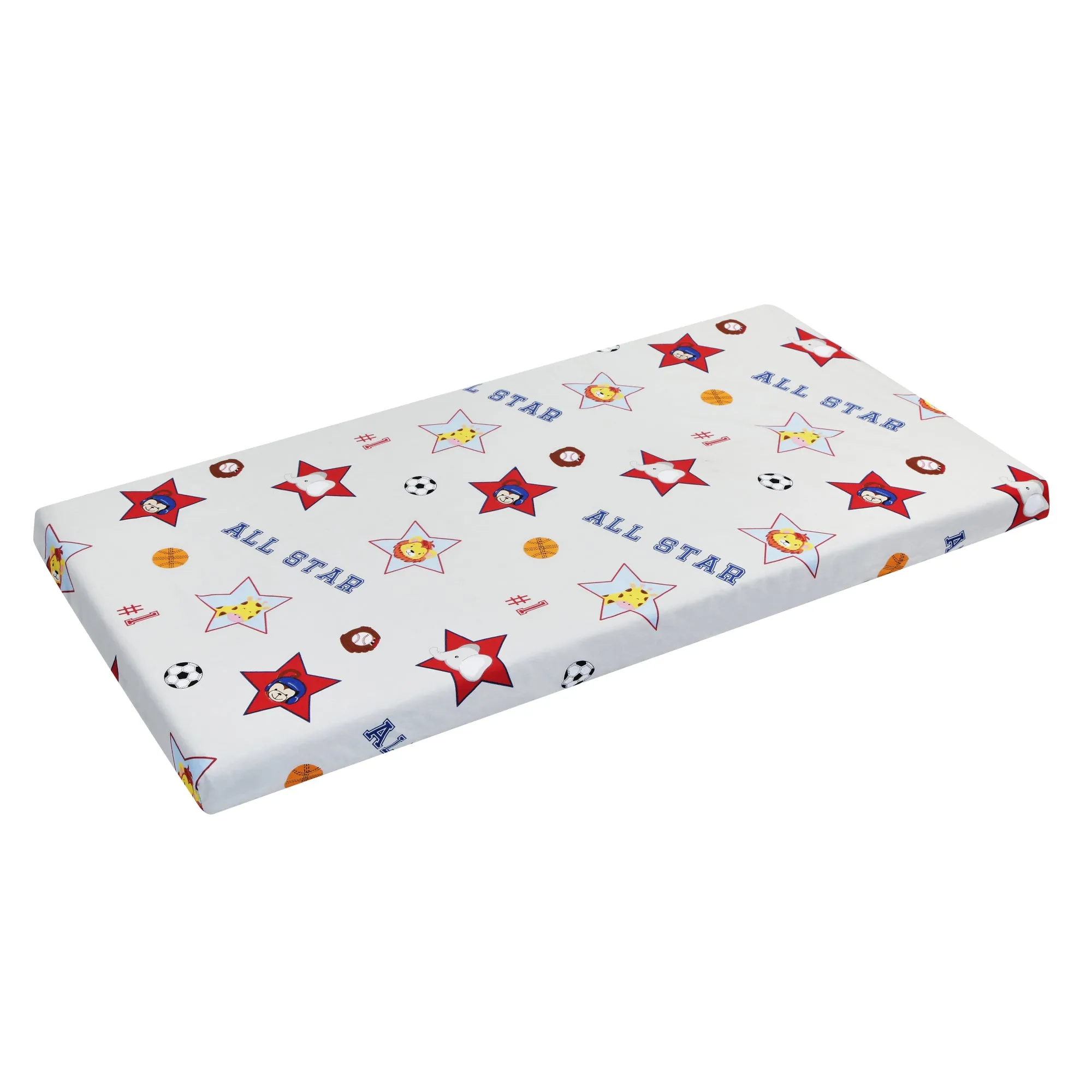 2 Pack Baby Cradle Sheets - Jungle Sports/Blue