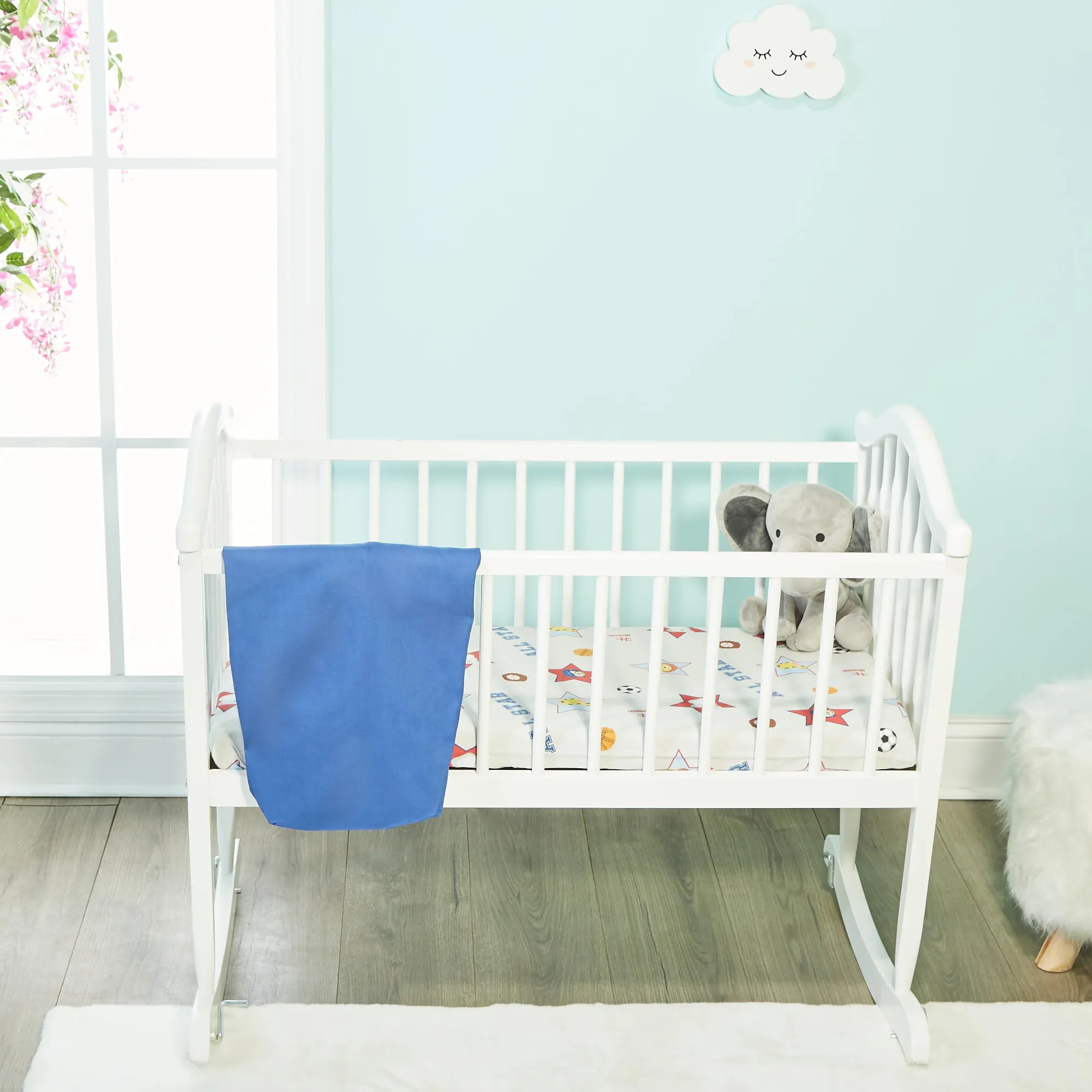 2 Pack Baby Cradle Sheets - Jungle Sports/Blue