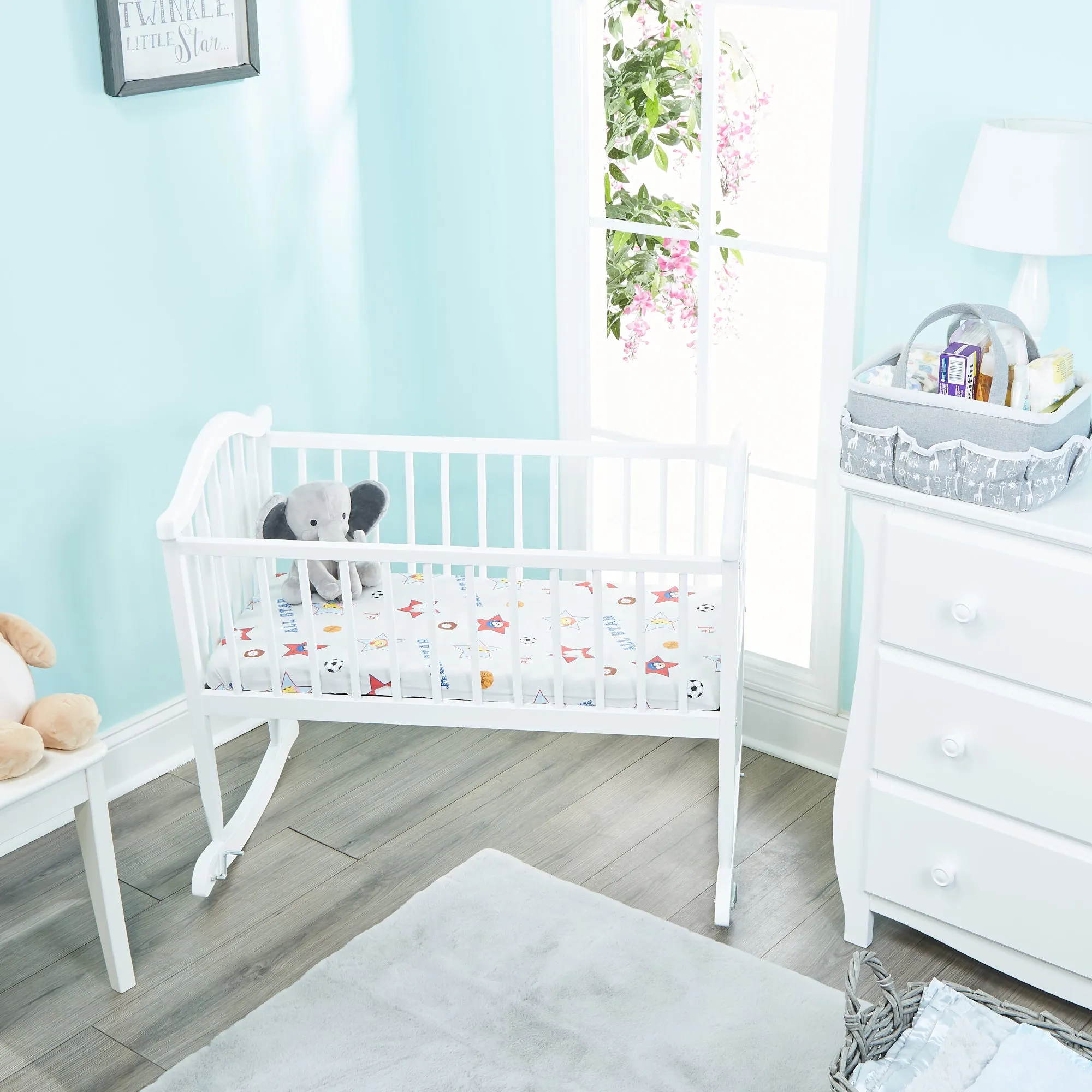 2 Pack Baby Cradle Sheets - Jungle Sports/Blue