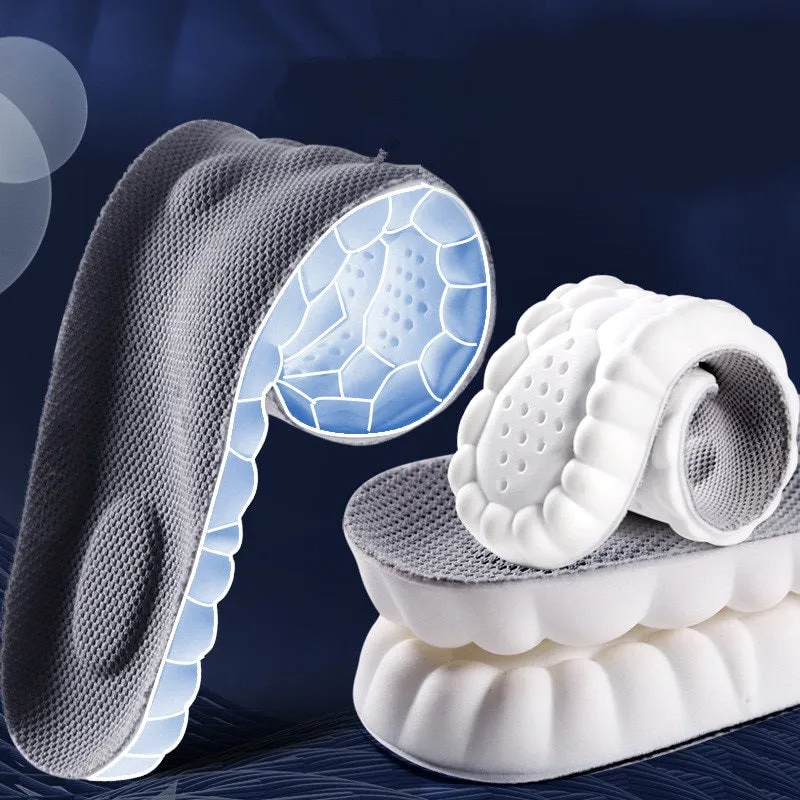 4D Shoe Insoles Shock-Absorbing Arch Support Sport Soft Cushioning Stop Foot Pain