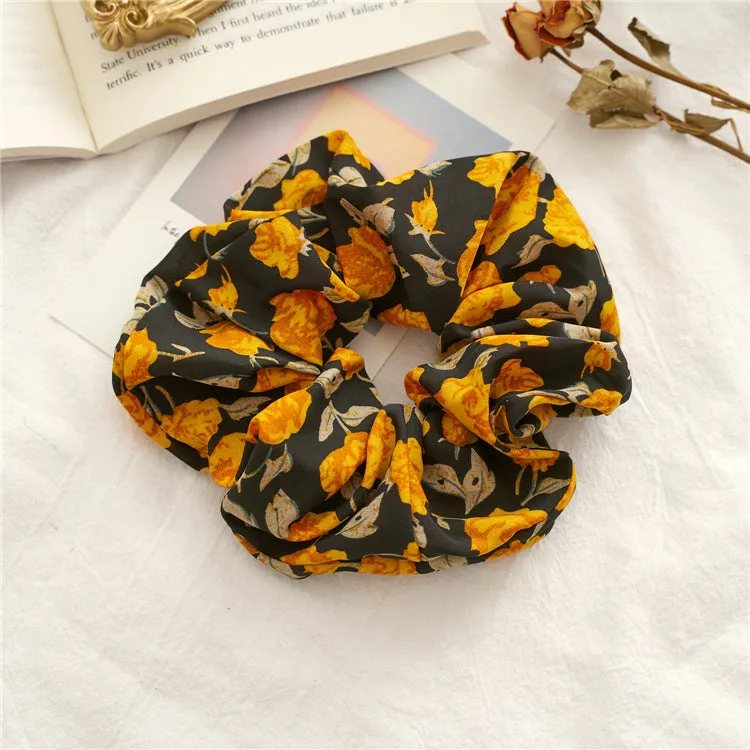 5pcs Women's Hair Ring Rose Large Intestine Hair Ring for Ponytail Bandeau