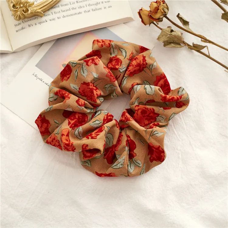 5pcs Women's Hair Ring Rose Large Intestine Hair Ring for Ponytail Bandeau