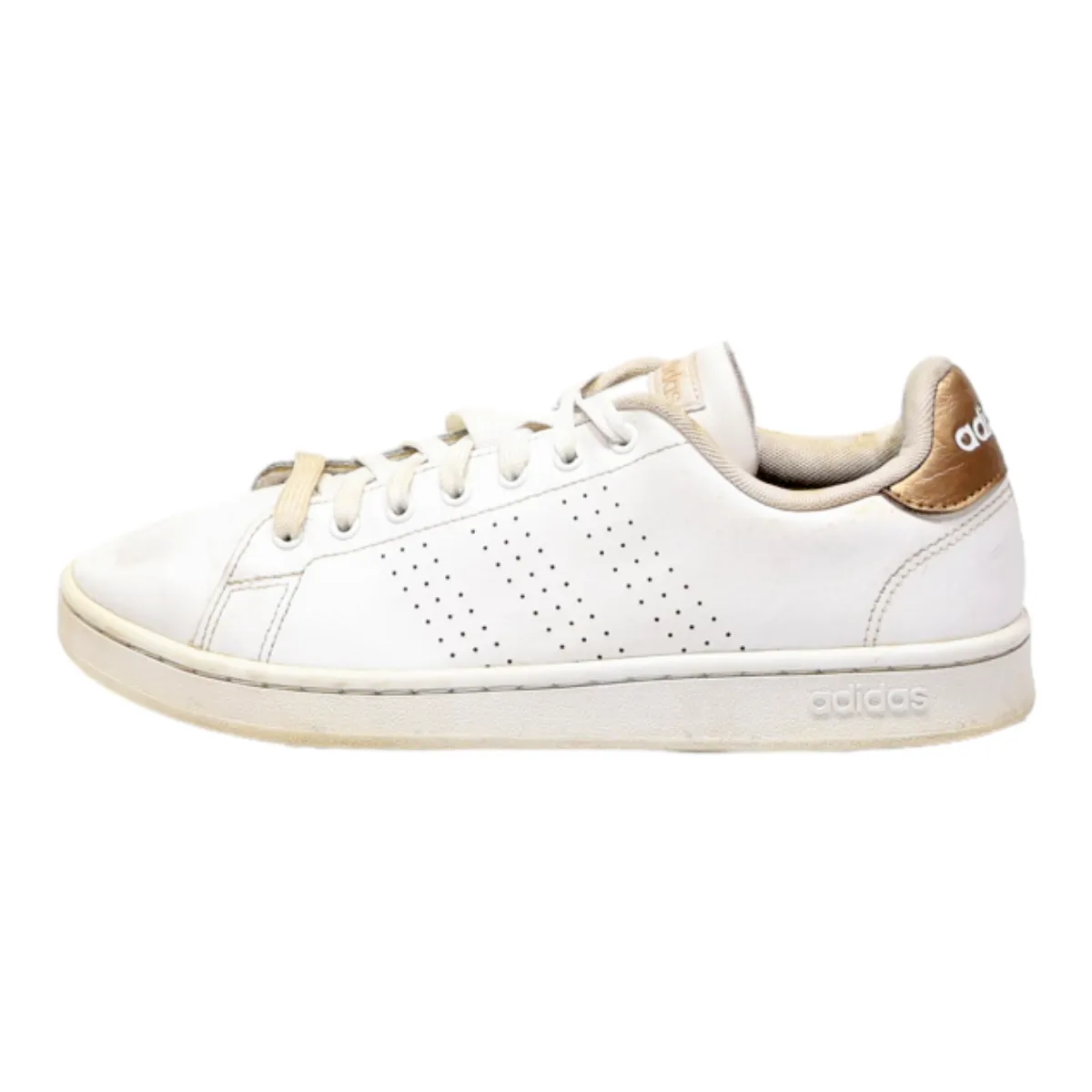 ADIDAS Advantage Sneaker Trainers White Canvas Womens UK 8