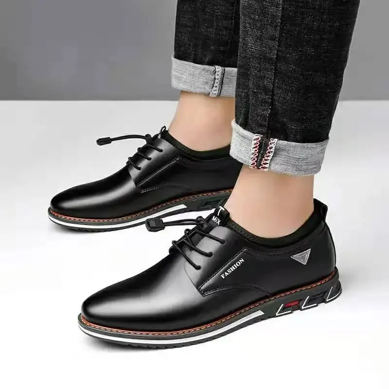Aidase British Casual Single Shoes Leather Shoes Formal Shoes New Men Shoes Leather Cowhide Leather Shoes Men Comfortable Low-top