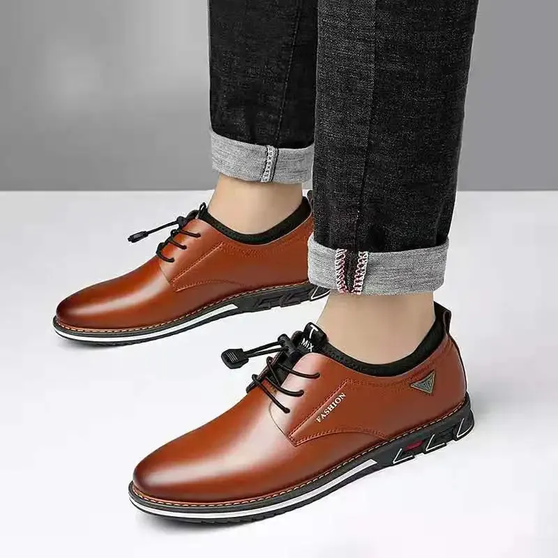 Aidase British Casual Single Shoes Leather Shoes Formal Shoes New Men Shoes Leather Cowhide Leather Shoes Men Comfortable Low-top