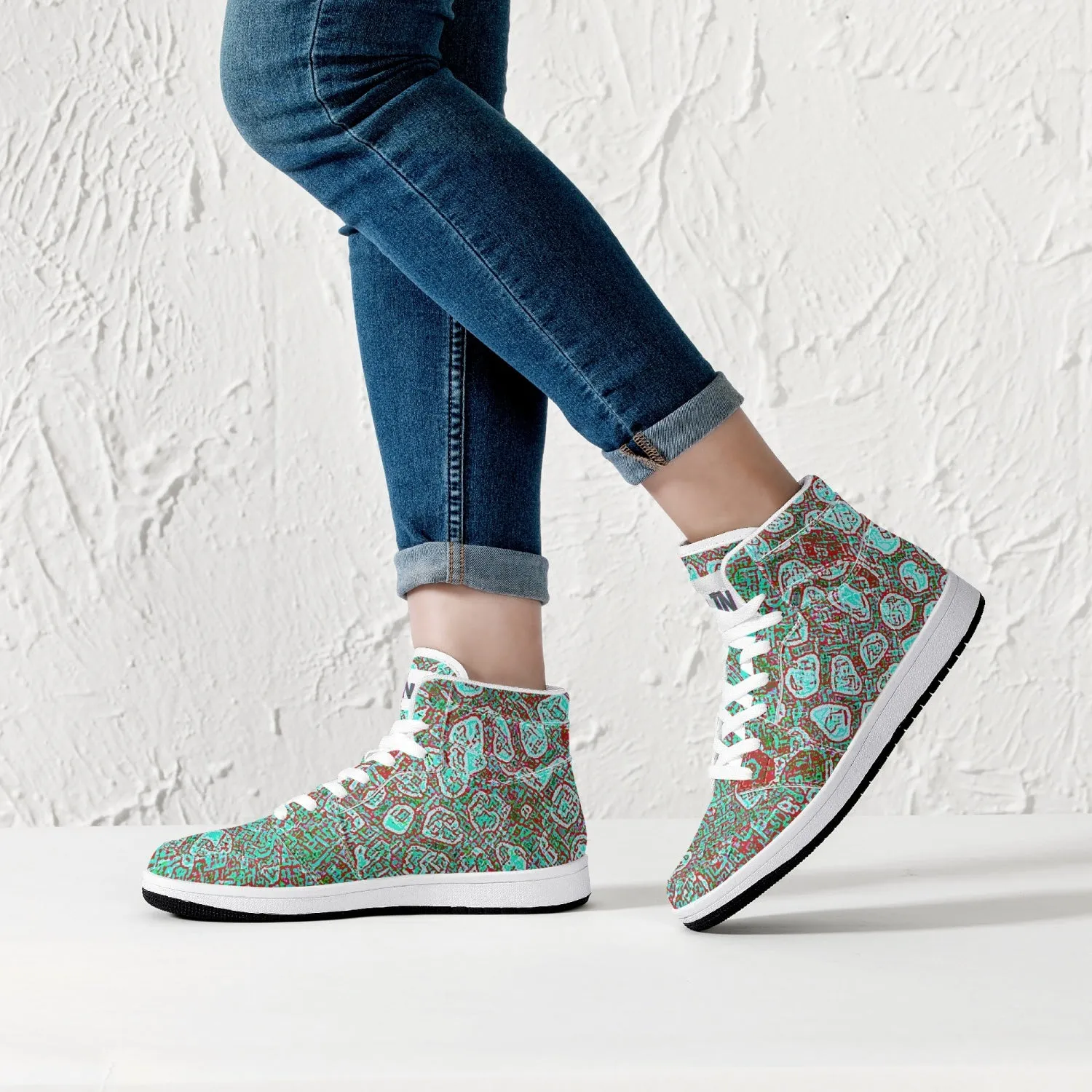 Almost Green - Macr.in (High-Top Leather Sneakers)