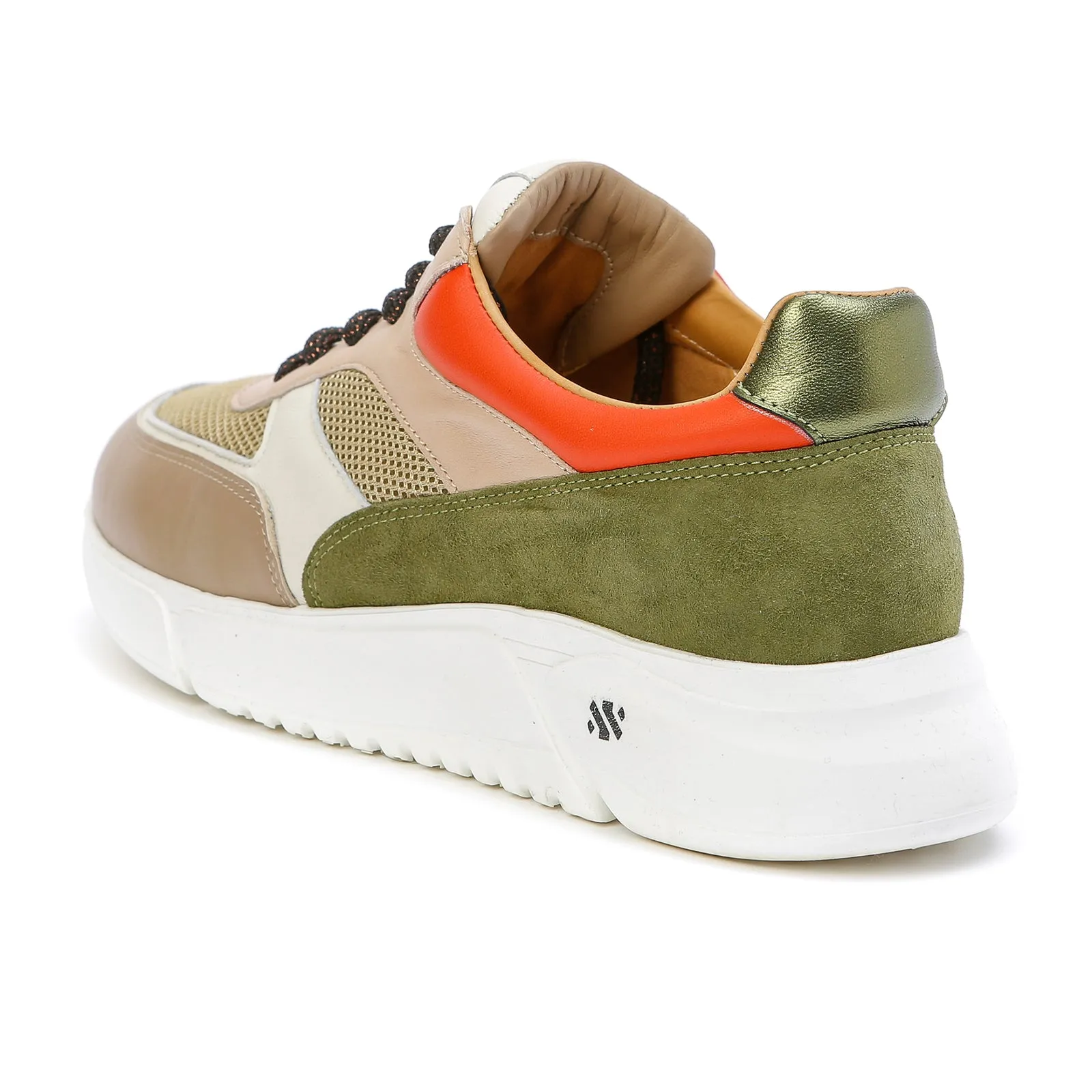 ARI platform sneaker - beige khaki and orange