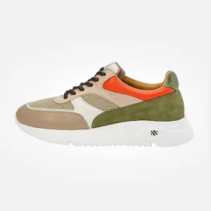 ARI platform sneaker - beige khaki and orange