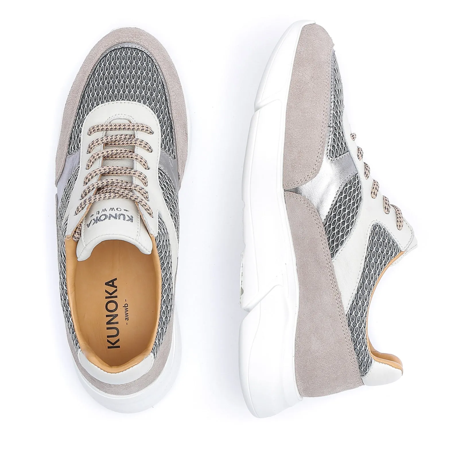 ARI platform sneaker - beige silver