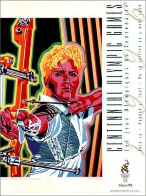 Atlanta 1996 Olympics Archery Official Event Poster by Yamagata - Fine Art Ltd.