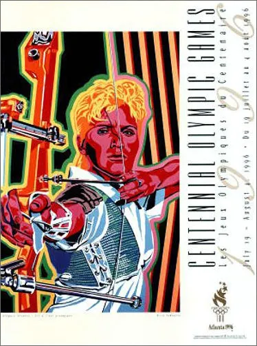 Atlanta 1996 Olympics Archery Official Event Poster by Yamagata - Fine Art Ltd.