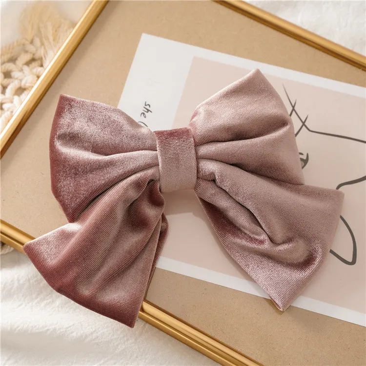 Autumn and Winter Velvet Bow Barrettes Women's Spring Clip Hair Ring Hair Band