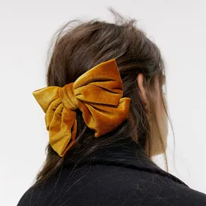 Autumn and Winter Velvet Bow Barrettes Women's Spring Clip Hair Ring Hair Band
