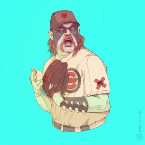 Baseball Jerks Rod Beck Giclee Print by Oliver Barrett