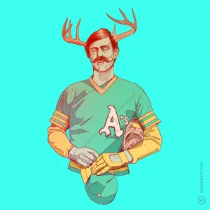 Baseball Jerks Rollie Fingers Giclee Print by Oliver Barrett