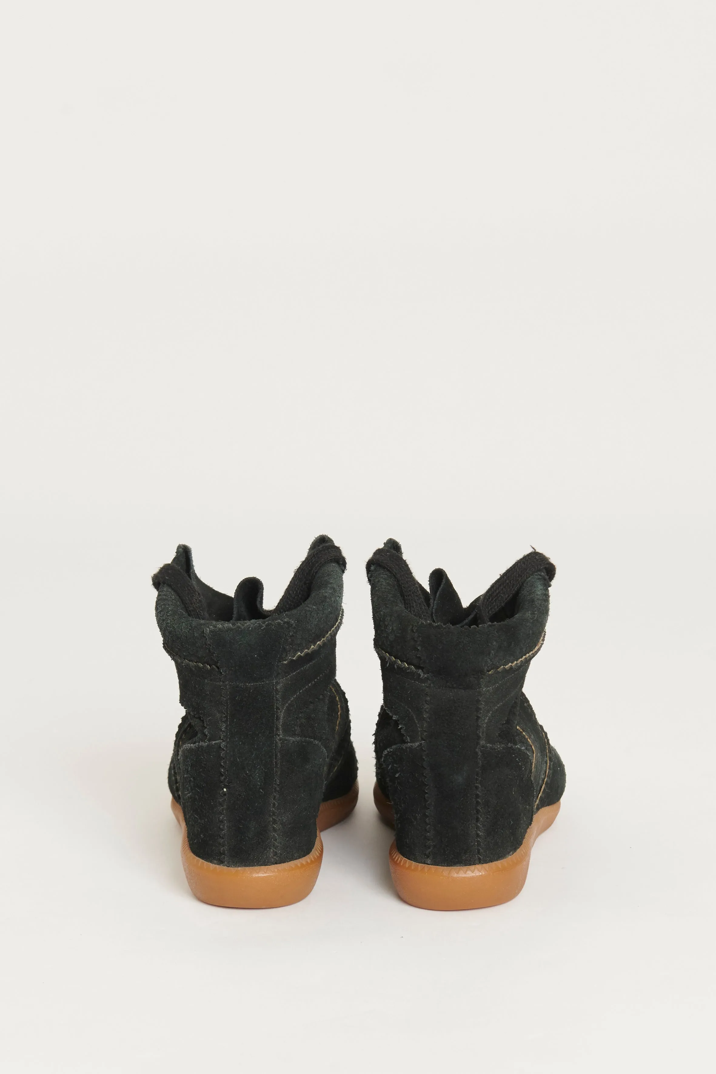 Black Suede Bobby Preowned Wedge Sneakers