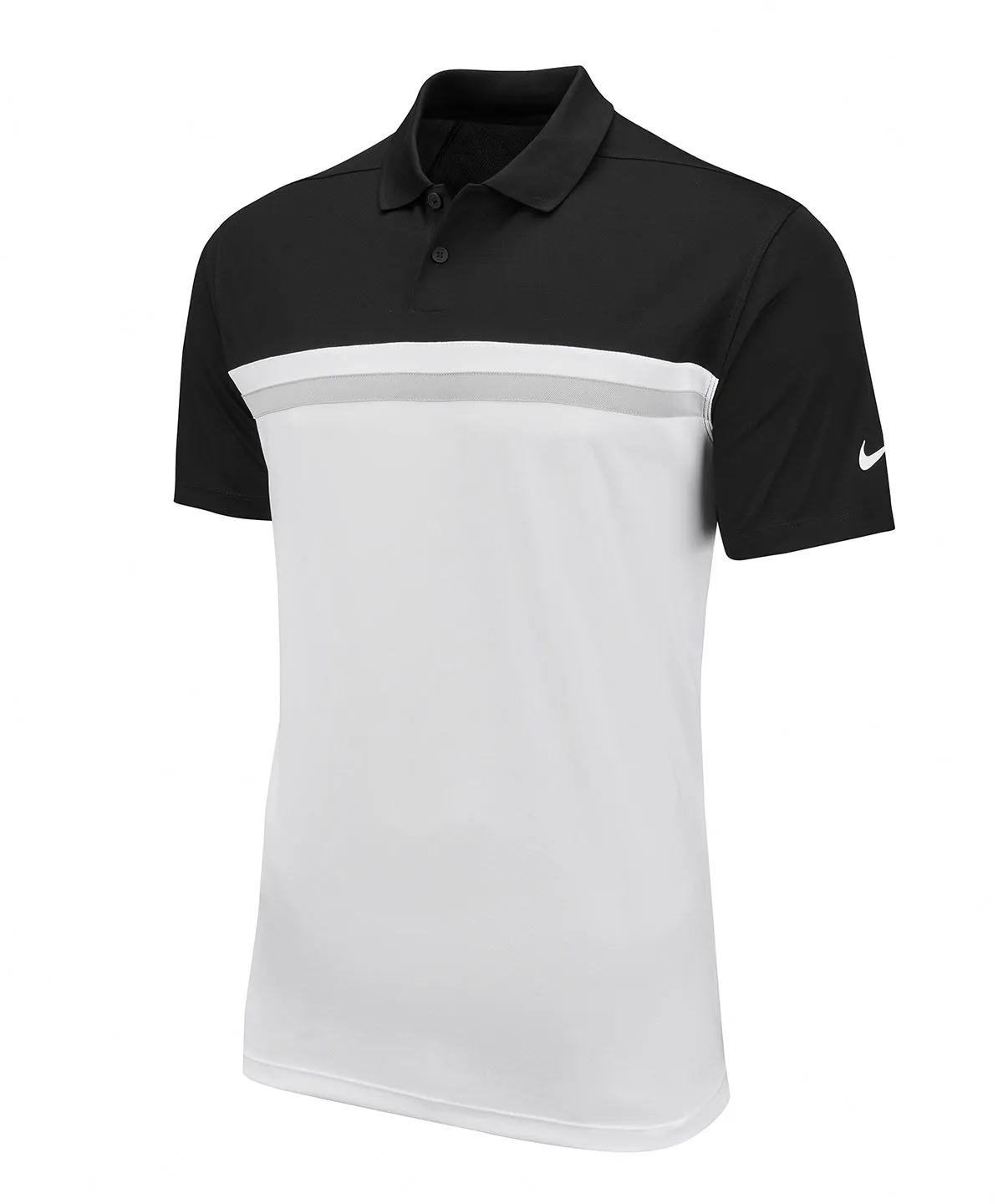 Black / White / Light Smoke Grey / White - Nike Victory colour block polo