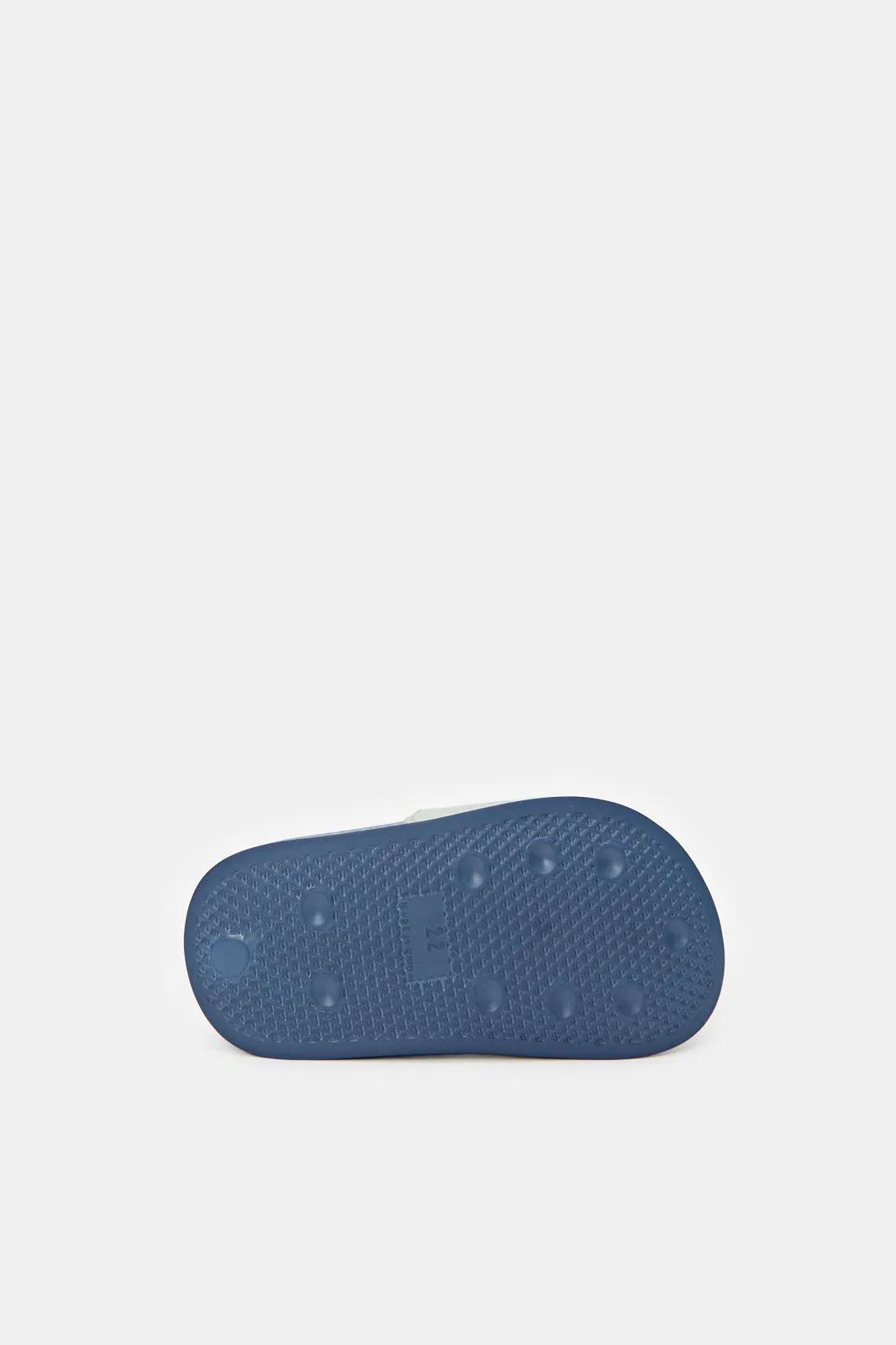Boys Grey Spiderman Embossed Slide With Backstrap