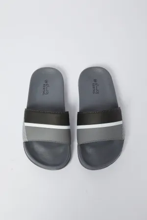 Boys Grey Striped Slide