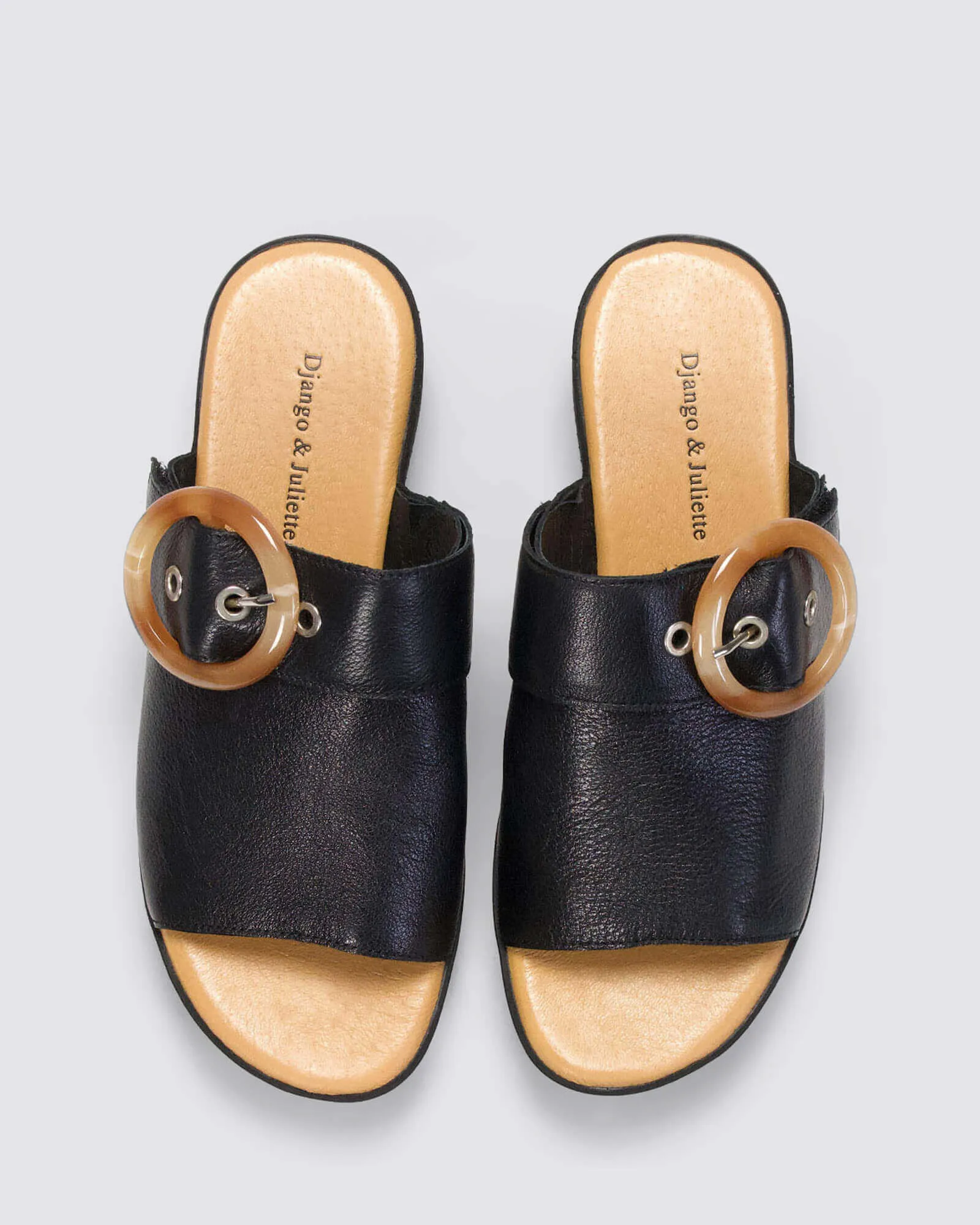 COSMOSO PLATFORM SLIDES BLACK LEATHER