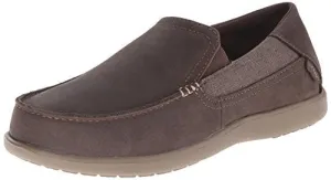 crocs Men's Santa Cruz 2 Luxe Leather M Slip-On Loafer, Espresso/Walnut, 11 M US