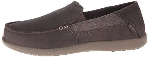 crocs Men's Santa Cruz 2 Luxe Leather M Slip-On Loafer, Espresso/Walnut, 11 M US