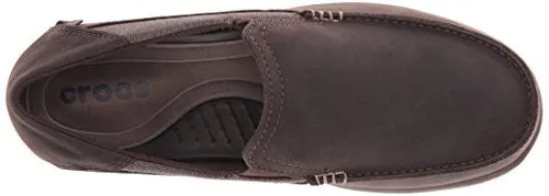 crocs Men's Santa Cruz 2 Luxe Leather M Slip-On Loafer, Espresso/Walnut, 11 M US