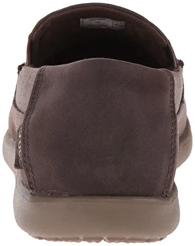 crocs Men's Santa Cruz 2 Luxe Leather M Slip-On Loafer, Espresso/Walnut, 11 M US