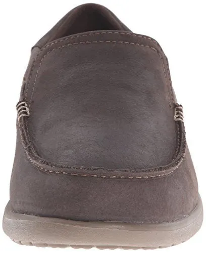 crocs Men's Santa Cruz 2 Luxe Leather M Slip-On Loafer, Espresso/Walnut, 11 M US