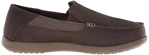 crocs Men's Santa Cruz 2 Luxe Leather M Slip-On Loafer, Espresso/Walnut, 11 M US