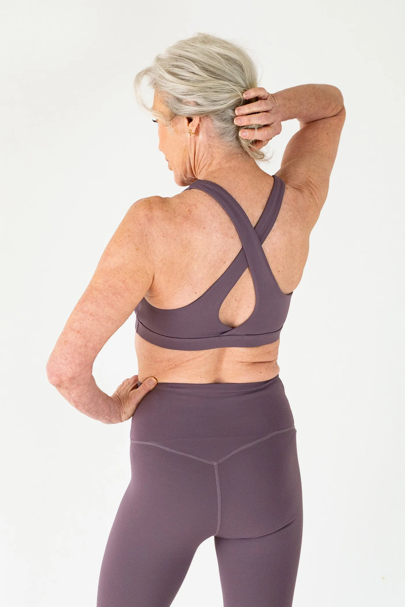 Crossed Back Sports Bra | Amethyst