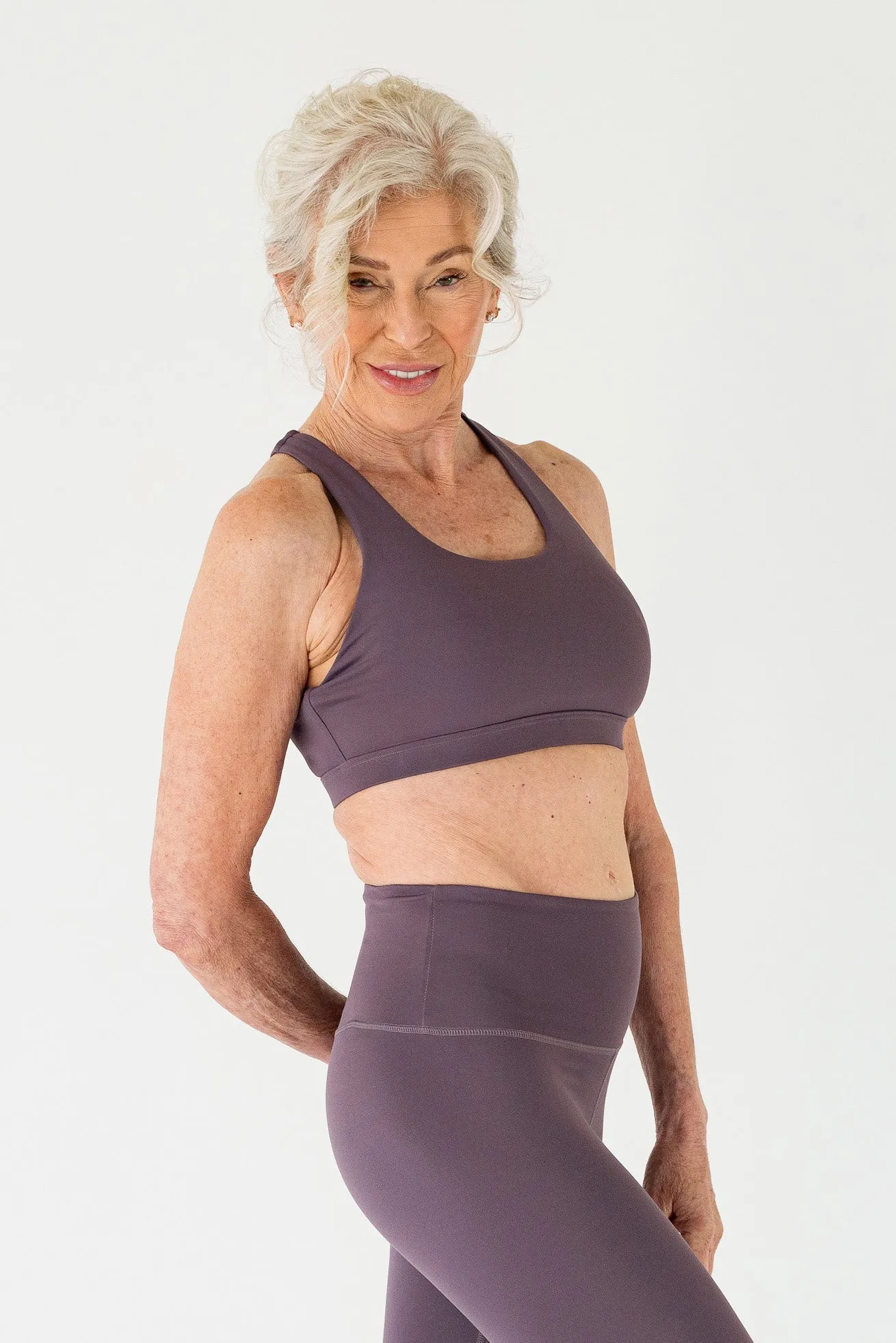 Crossed Back Sports Bra | Amethyst