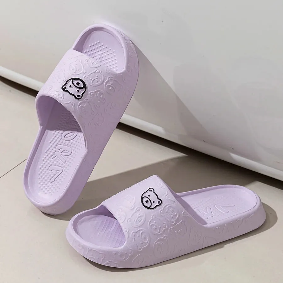 Cute Bear Print Summer Slippers
