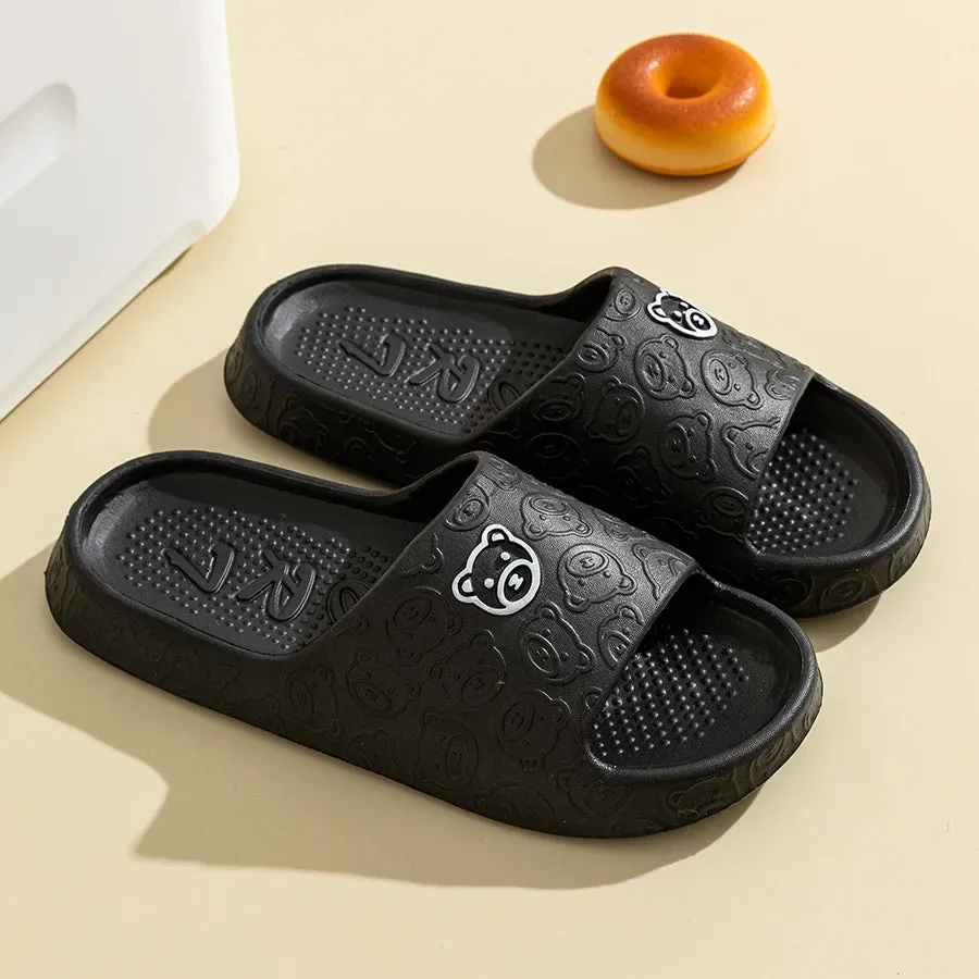Cute Bear Print Summer Slippers