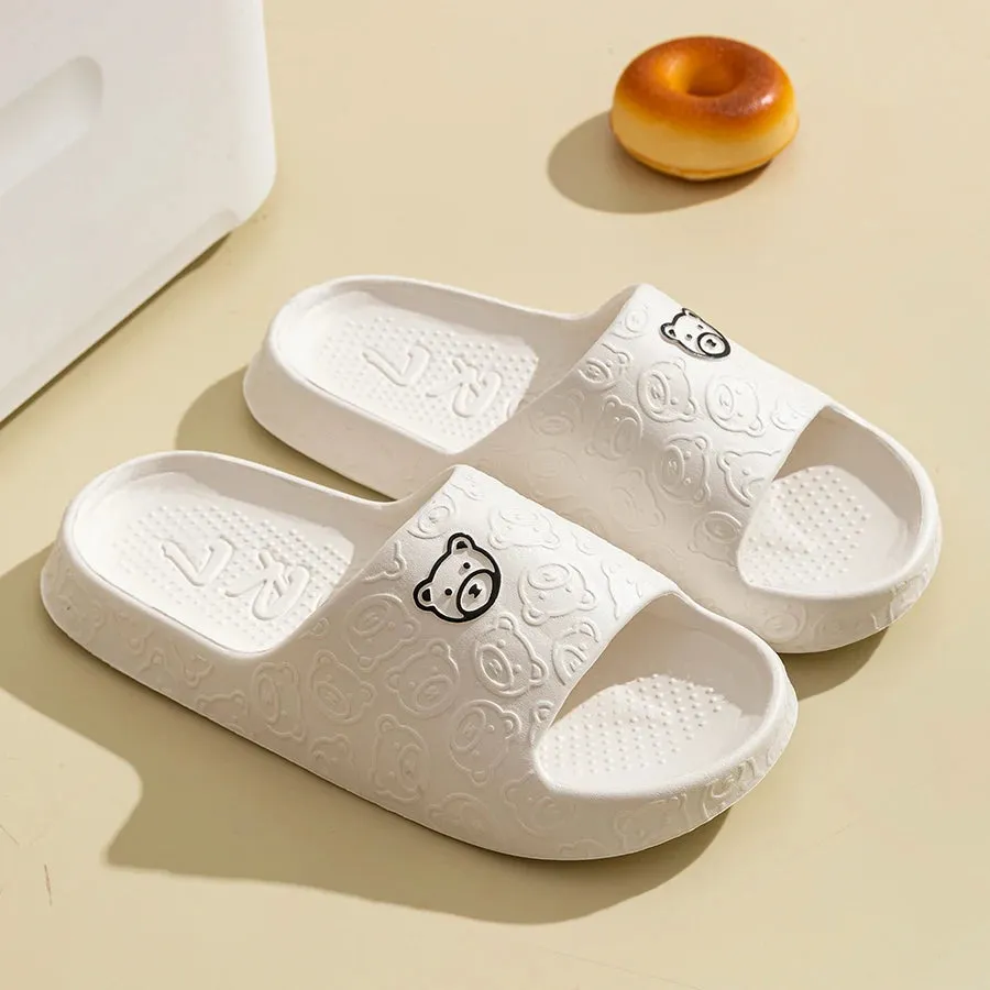 Cute Bear Print Summer Slippers