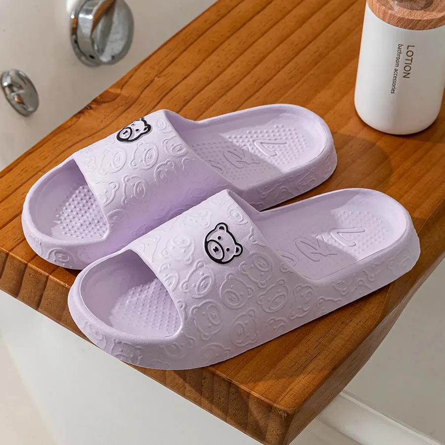 Cute Bear Print Summer Slippers