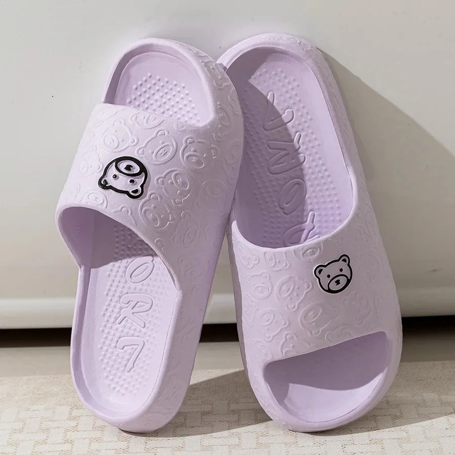 Cute Bear Print Summer Slippers