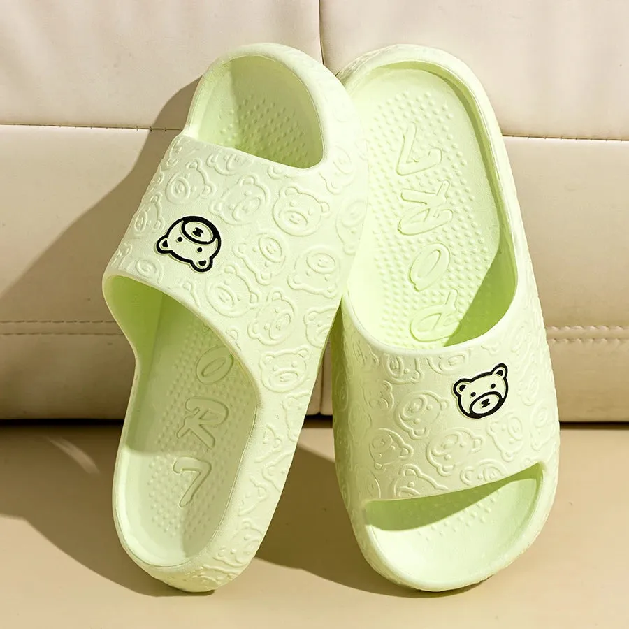 Cute Bear Print Summer Slippers