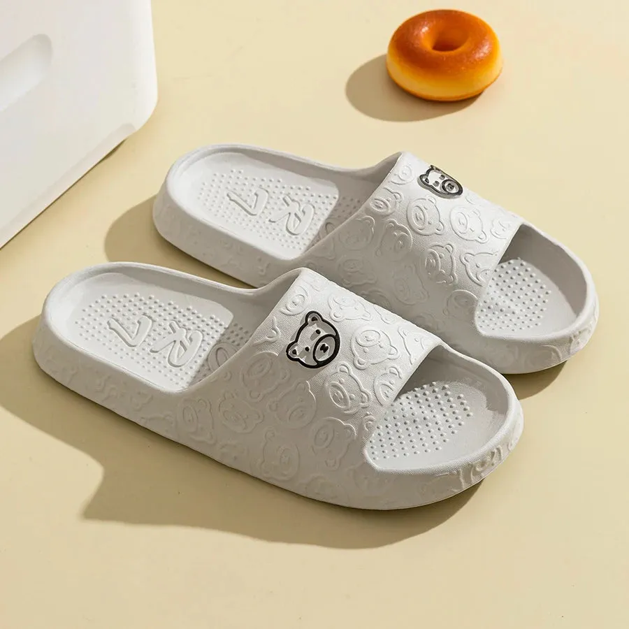 Cute Bear Print Summer Slippers