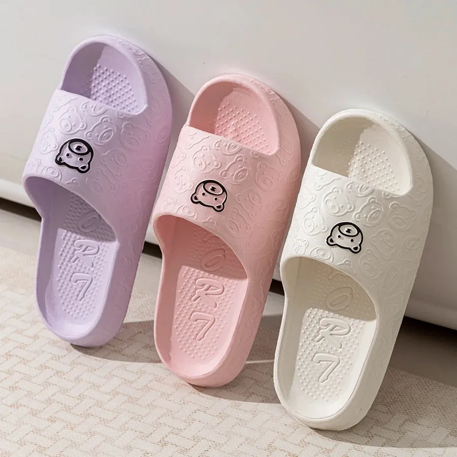 Cute Bear Print Summer Slippers