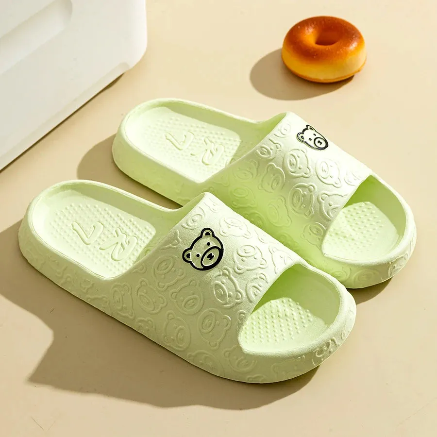 Cute Bear Print Summer Slippers